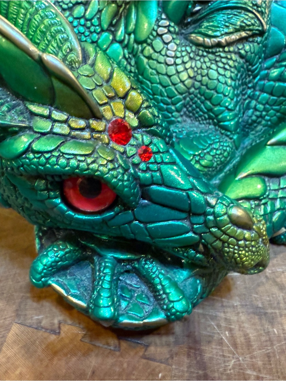 Green Windstone Editions Resting Mother Dragon Sculpture Figurine Peña 1985 - Picture 13 of 14